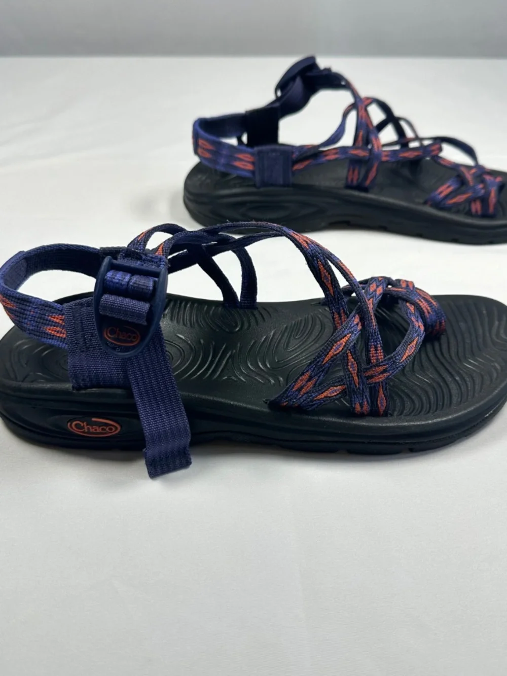 Chaco Zvolv X2 Womens Sandals Volcanic Blue Orange Toe Loop Adjustable Size W9